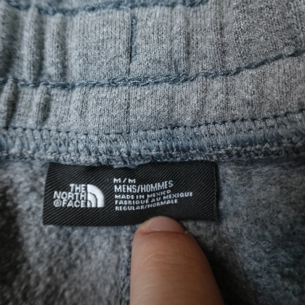 North Face Pants Mens M Gray Fleece Drawstring Jogger Sweatpants Hike Outdoor
